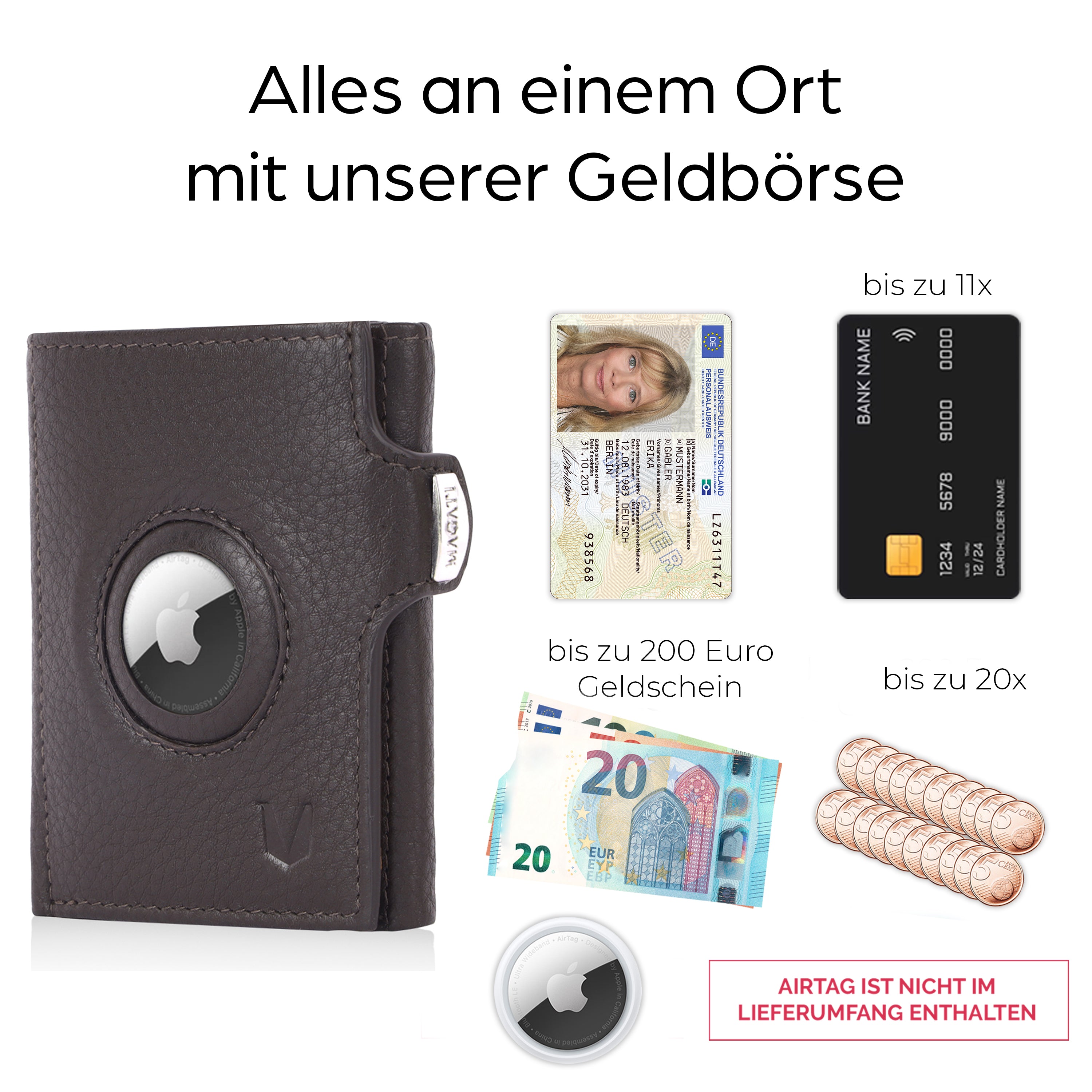 Slim Wallet il Santo mit AirTag Hülle