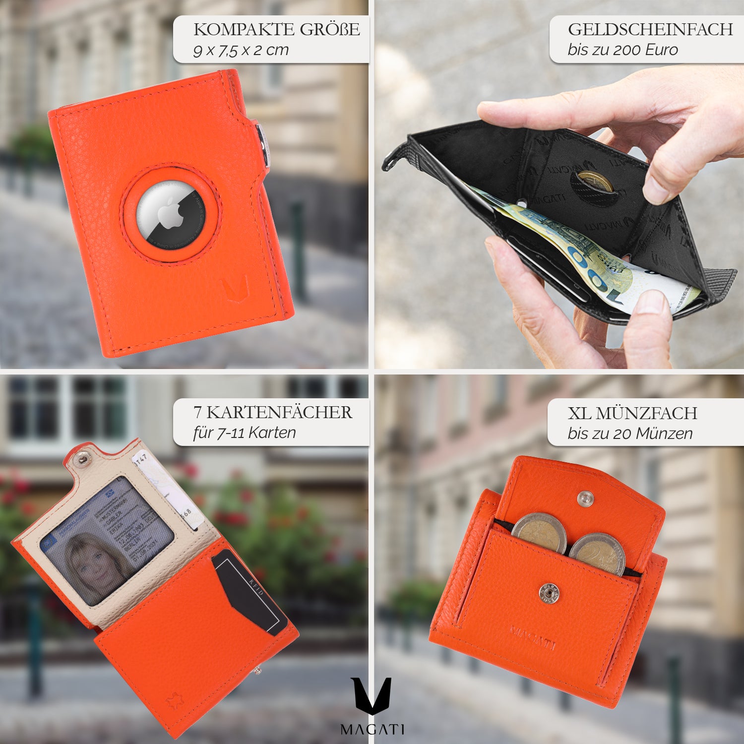 Slim Wallet il Santo mit AirTag Hülle