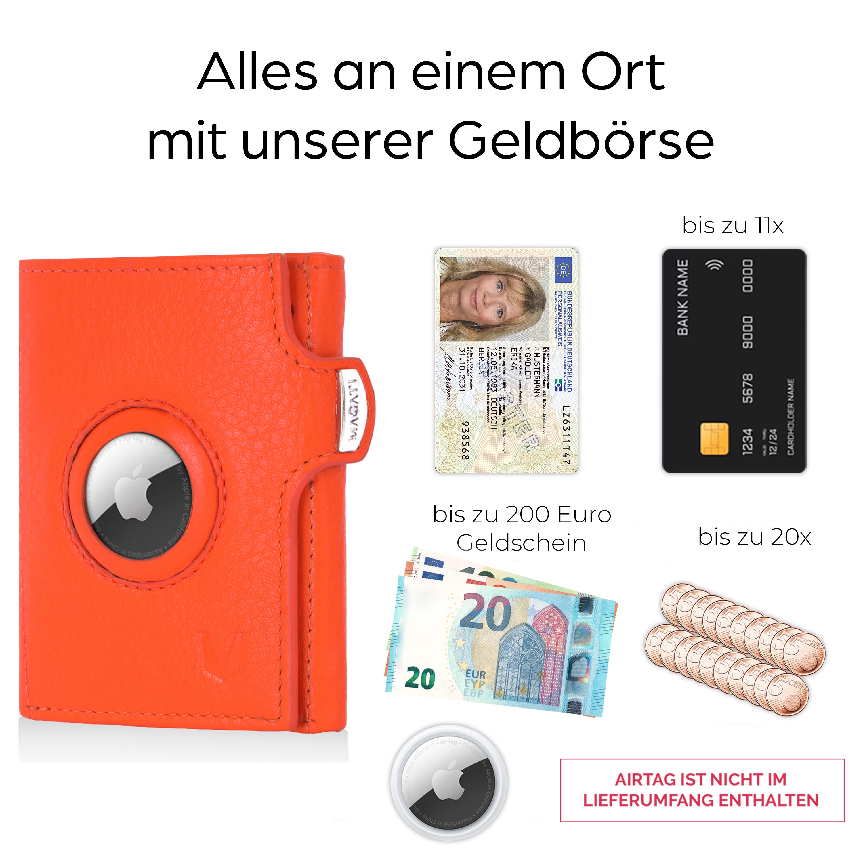 Slim Wallet il Santo mit AirTag Hülle