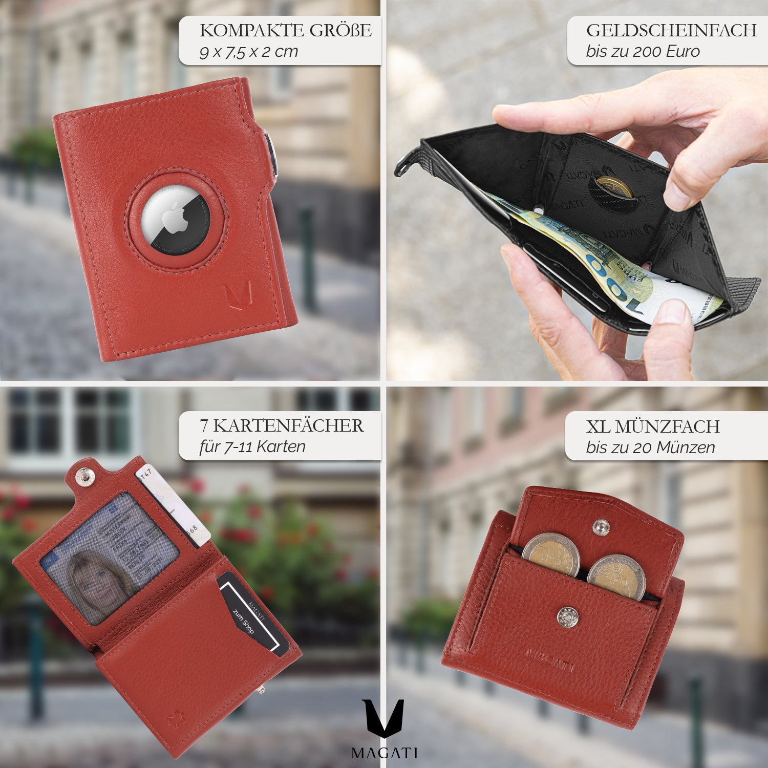 Slim Wallet il Santo mit AirTag Hülle