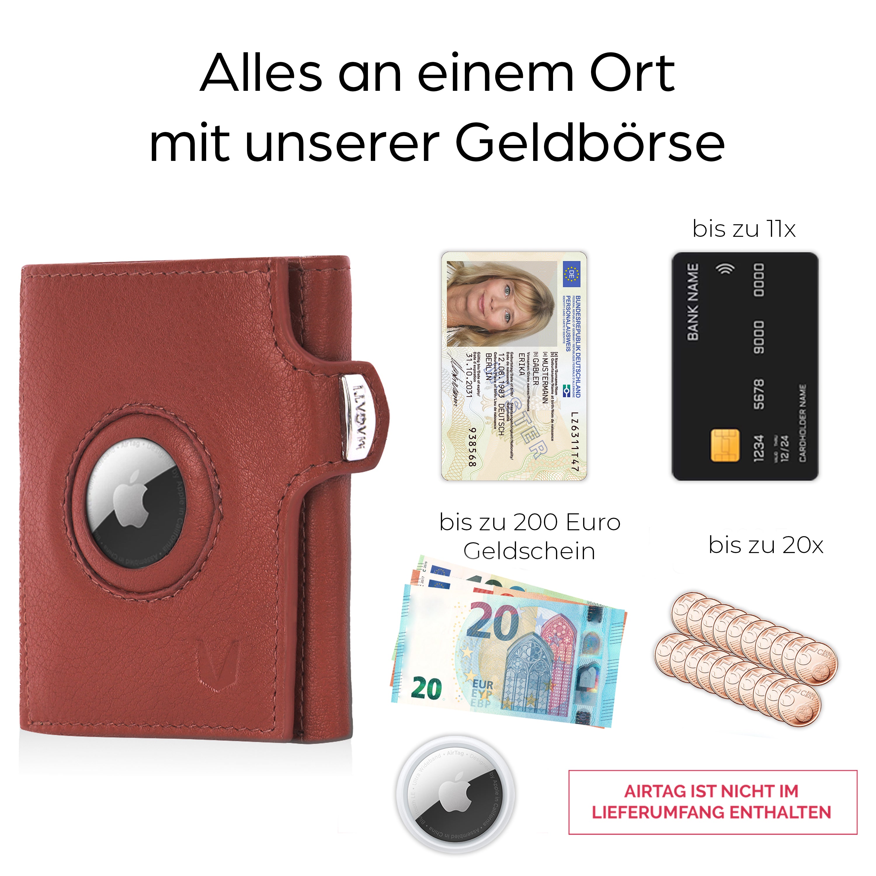 Slim Wallet il Santo mit AirTag Hülle