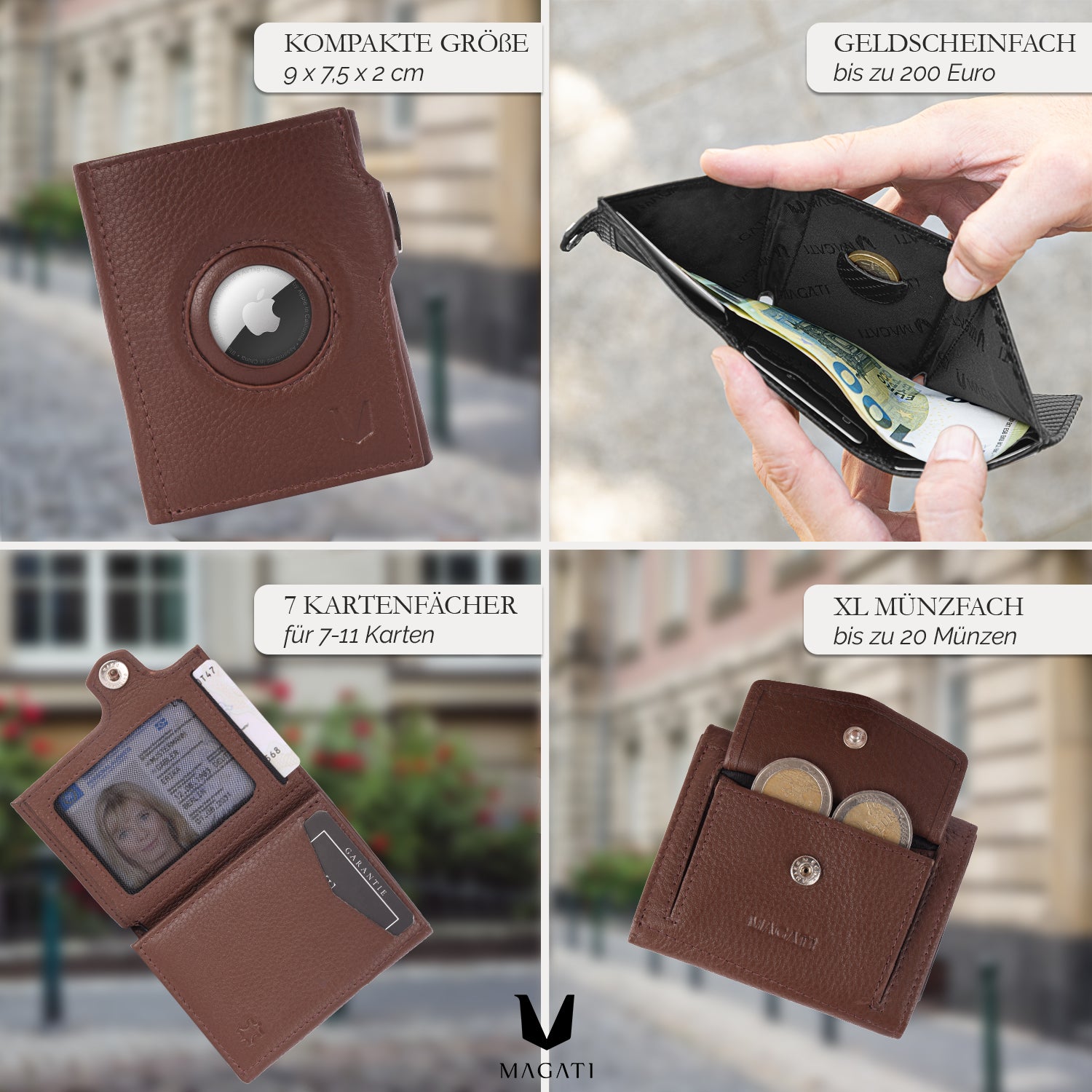 Slim Wallet il Santo mit AirTag Hülle