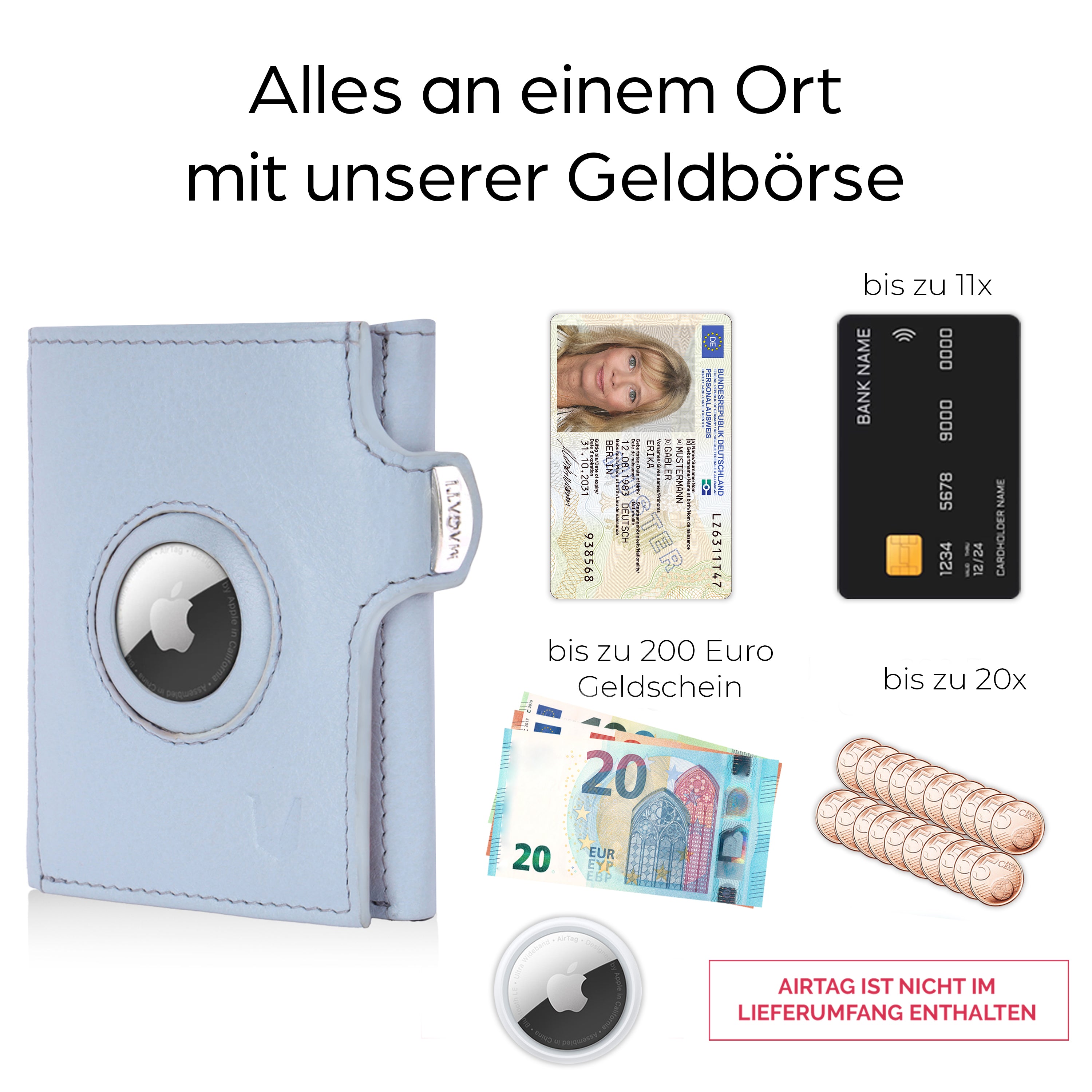 Slim Wallet il Santo mit AirTag Hülle