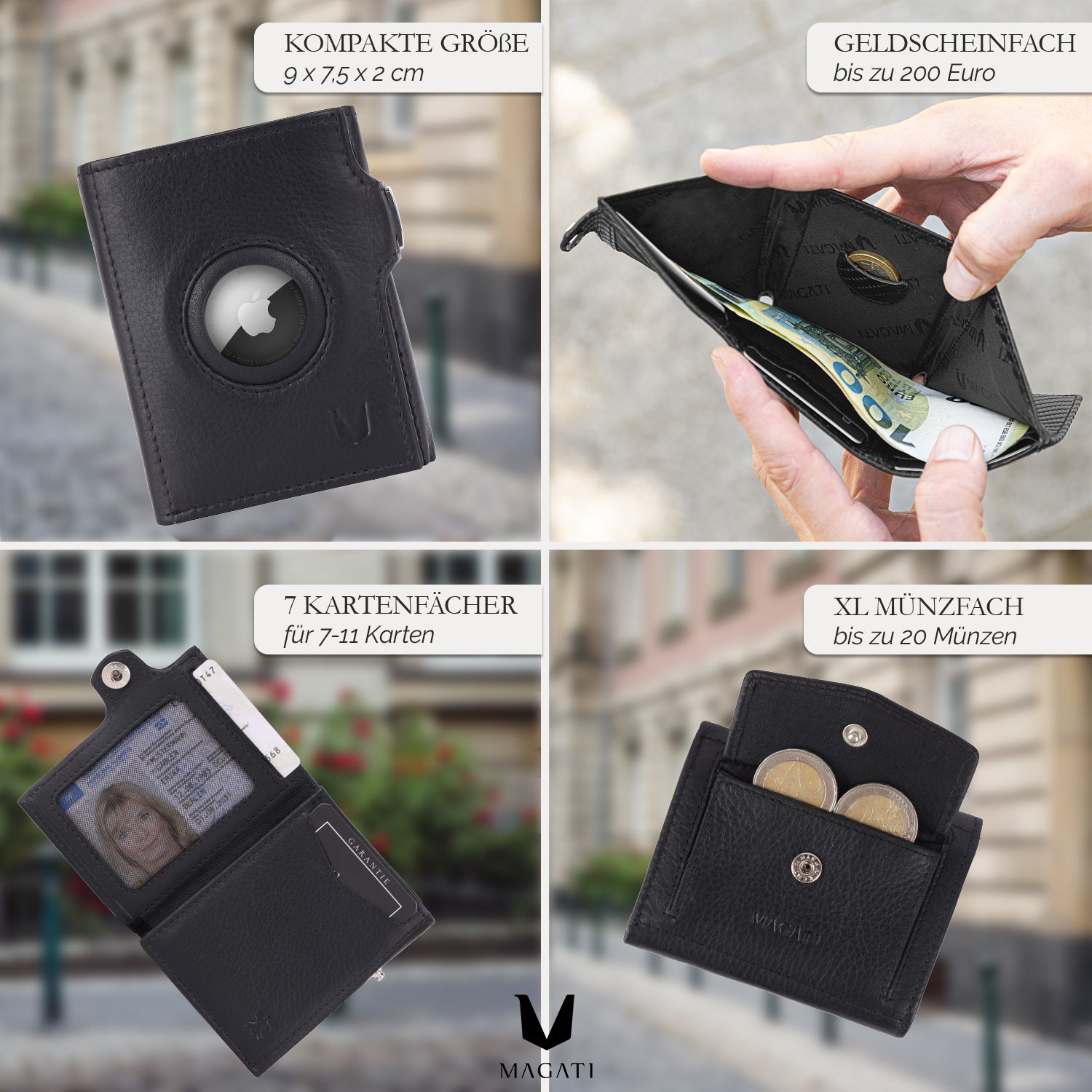 Slim Wallet il Santo mit AirTag Hülle