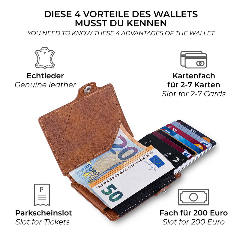 Pre-owned Mini Wallet Caesar One mit AirTag Hülle - MAGATI