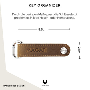 Key Organizer - Schlüsseletui aus Echtleder, Korkleder und Edelstahl