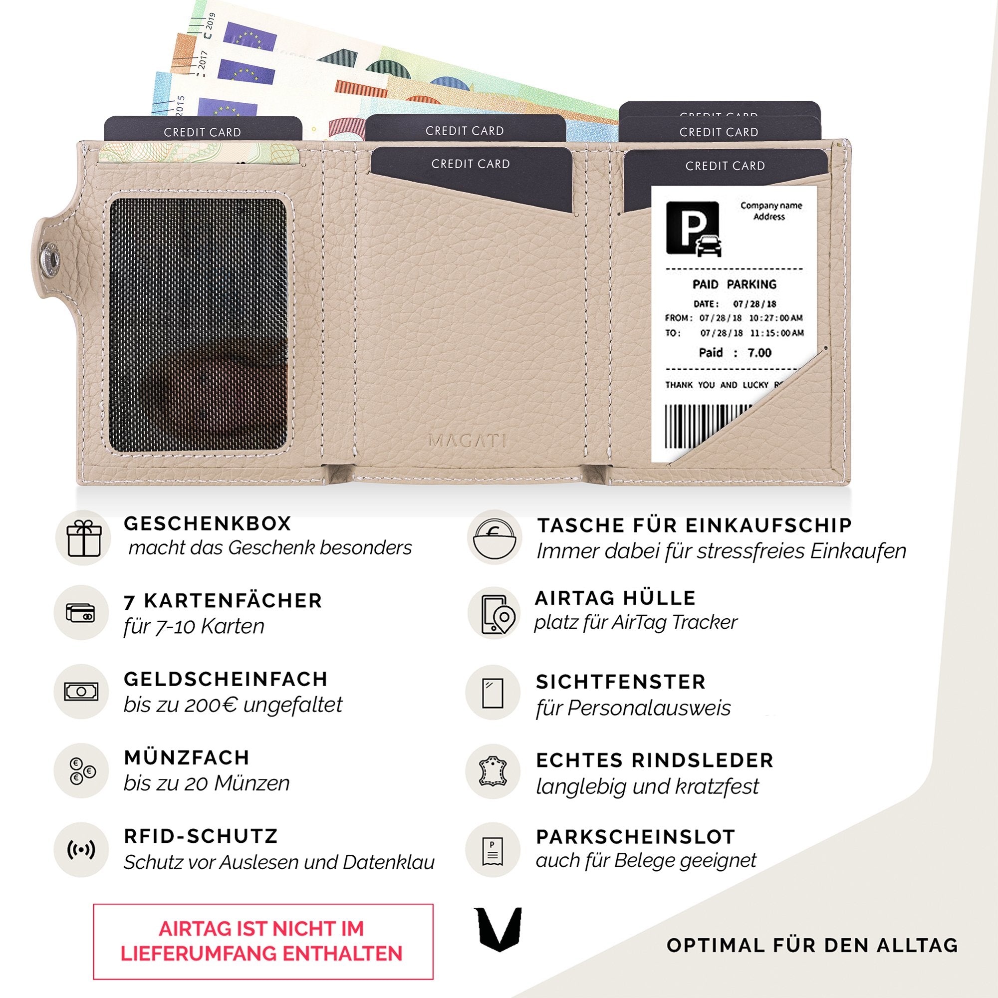 Slim Wallet il Santo mit AirTag Hülle - MAGATI