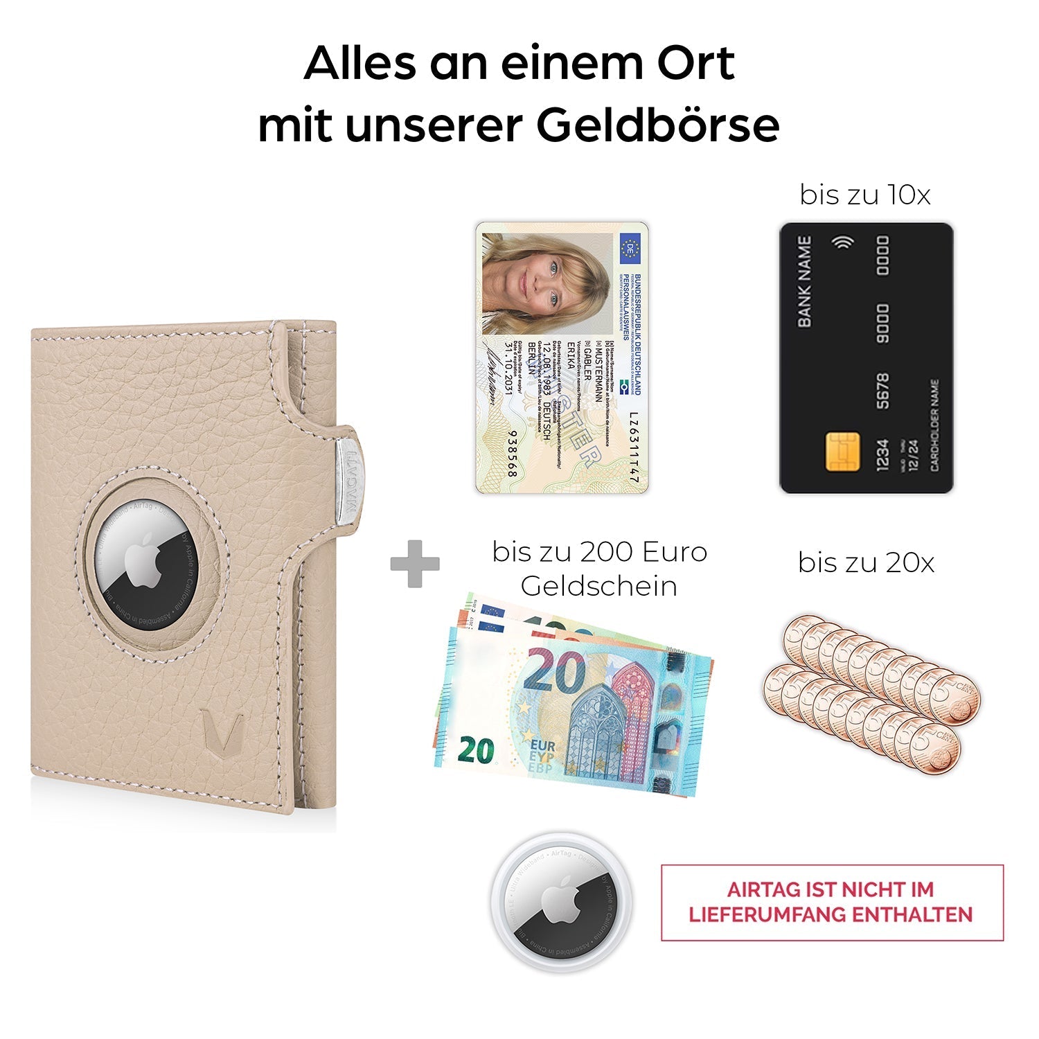 Slim Wallet il Santo mit AirTag Hülle - MAGATI