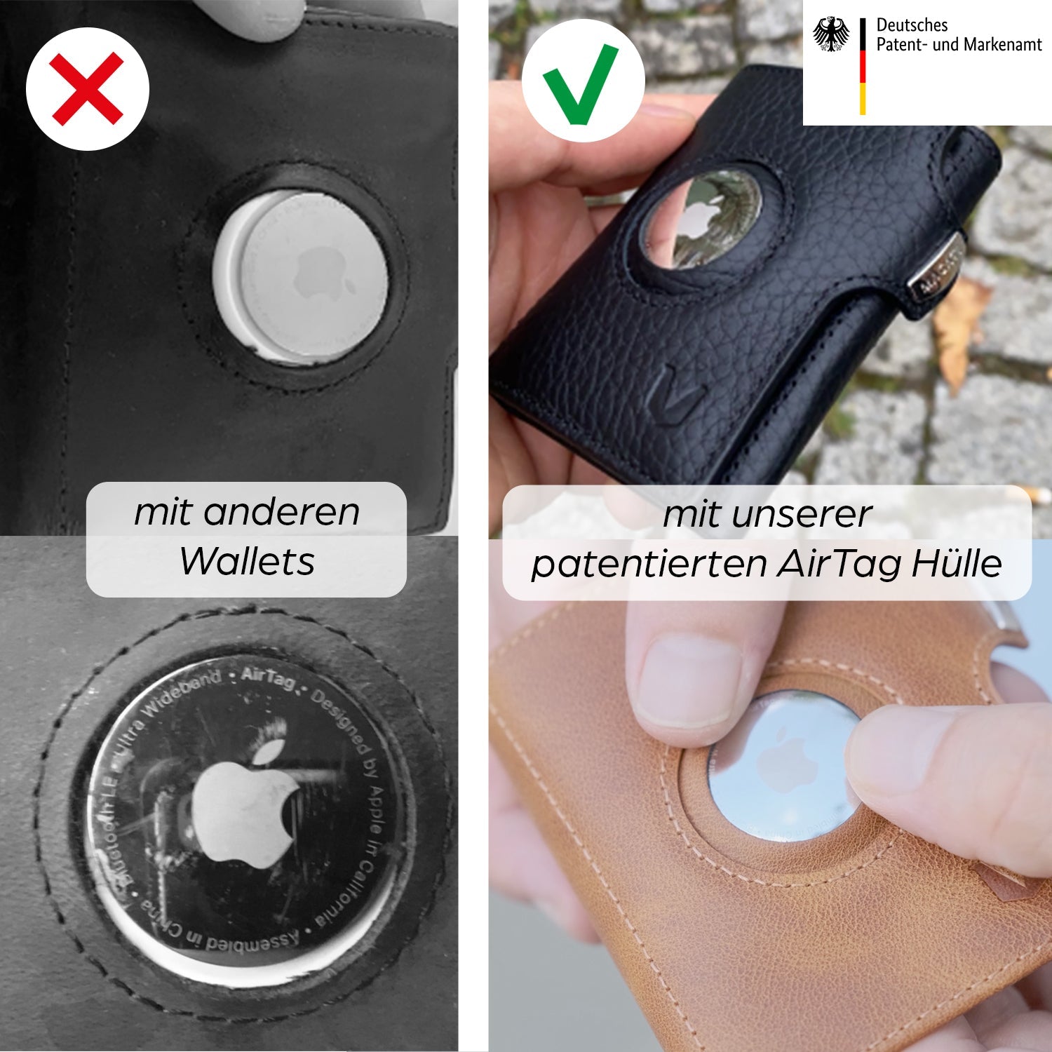 Slim Wallet il Santo mit AirTag Hülle - MAGATI