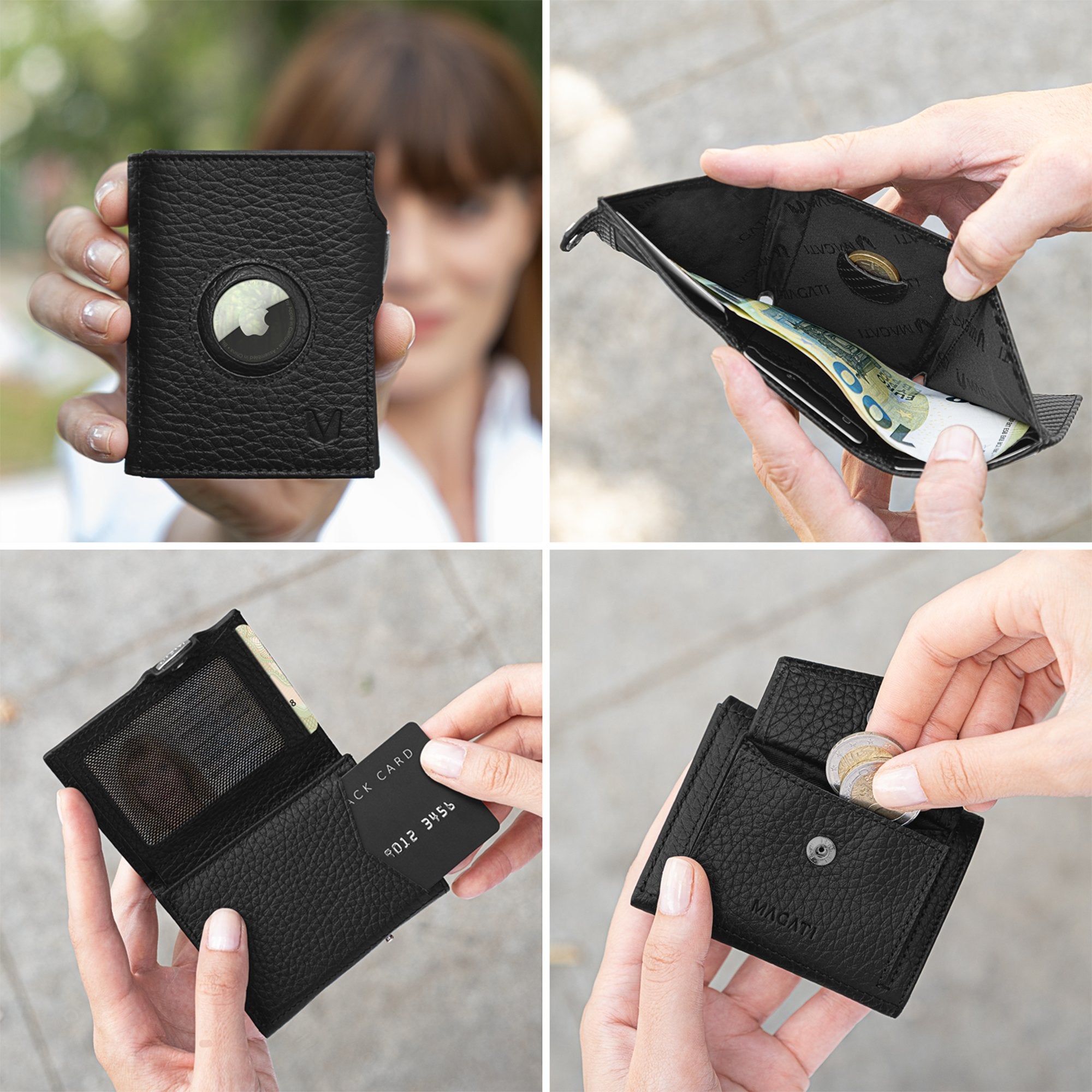 Slim Wallet il Santo mit AirTag Hülle - MAGATI