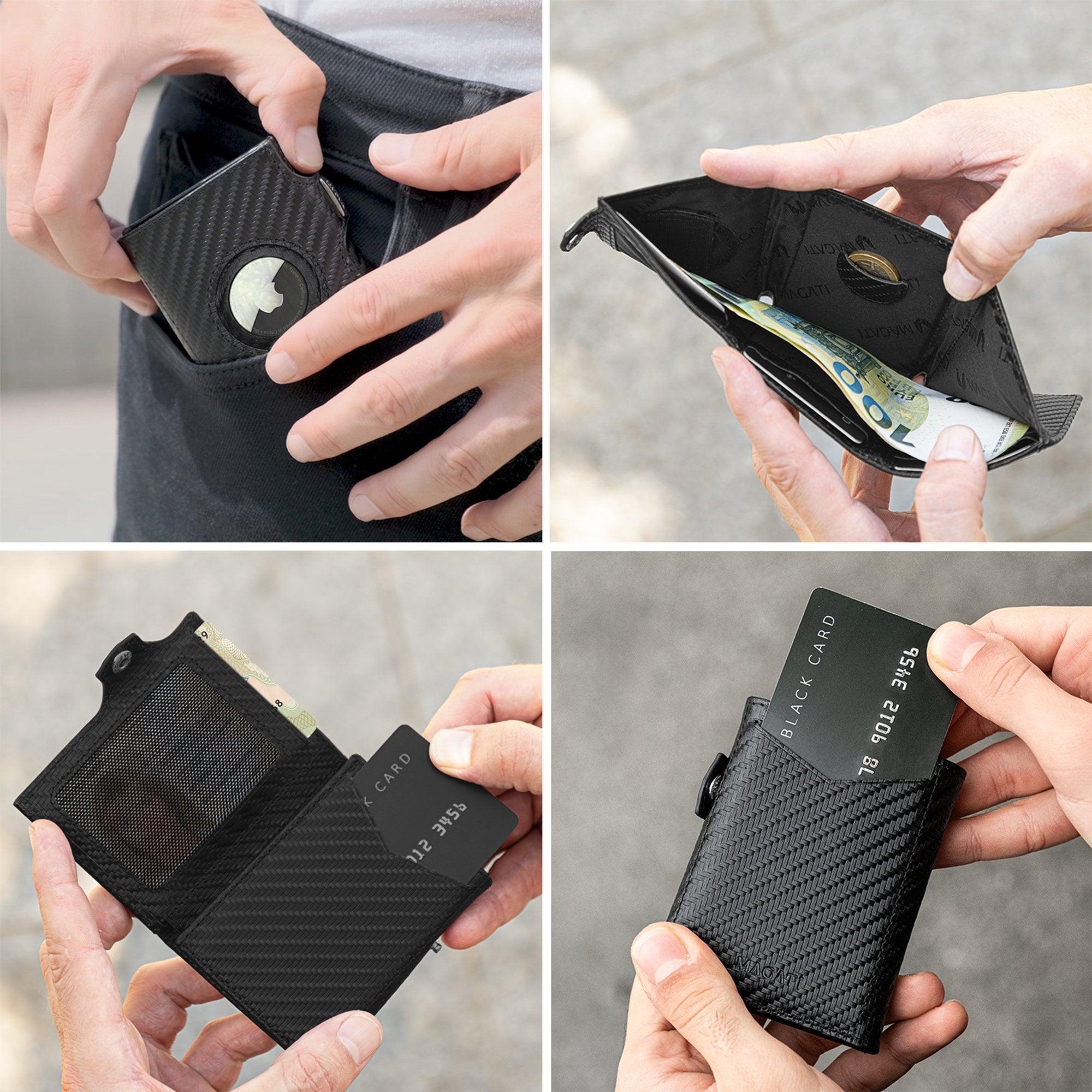 Slim Wallet il Santo mit AirTag Hülle - MAGATI