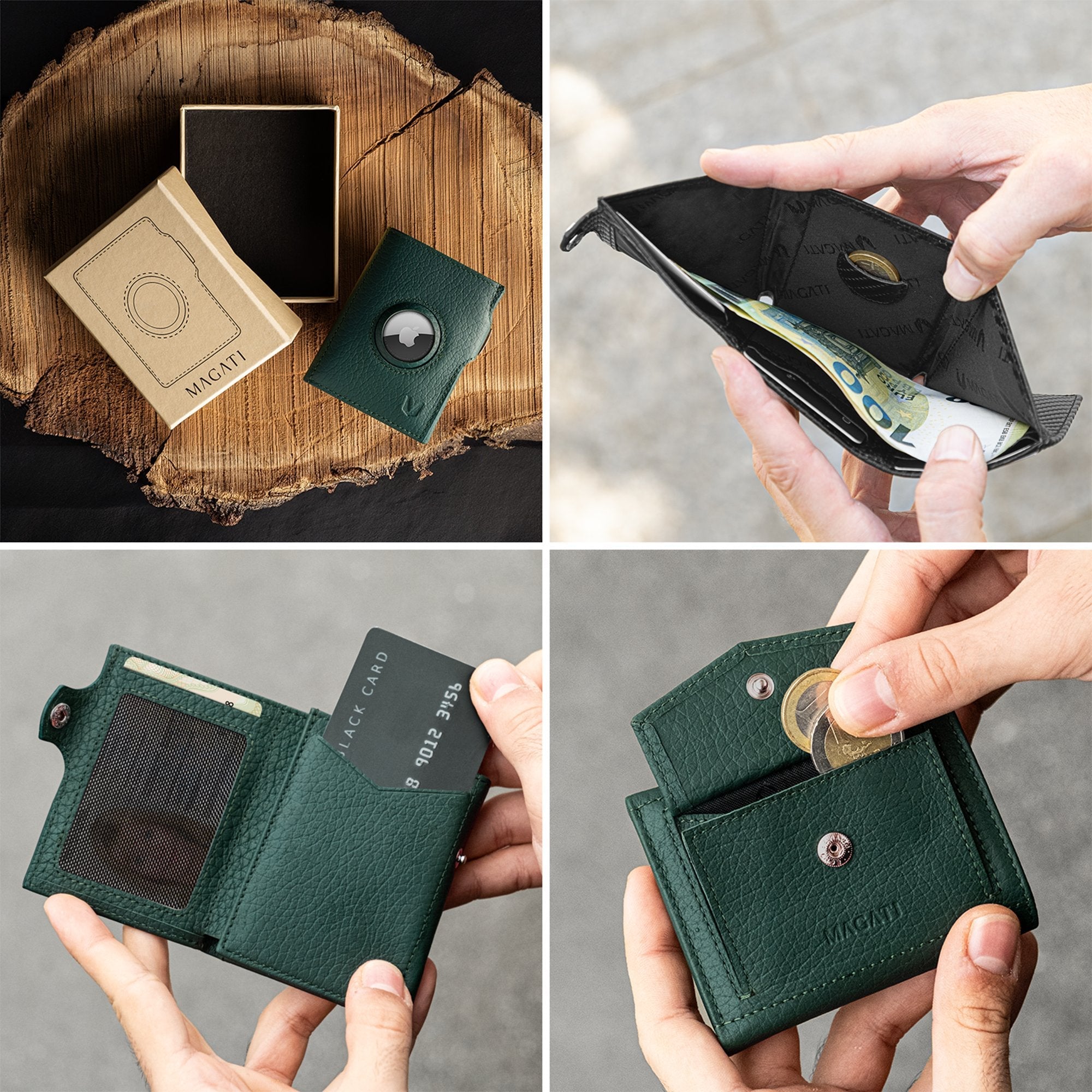 Slim Wallet il Santo mit AirTag Hülle - MAGATI
