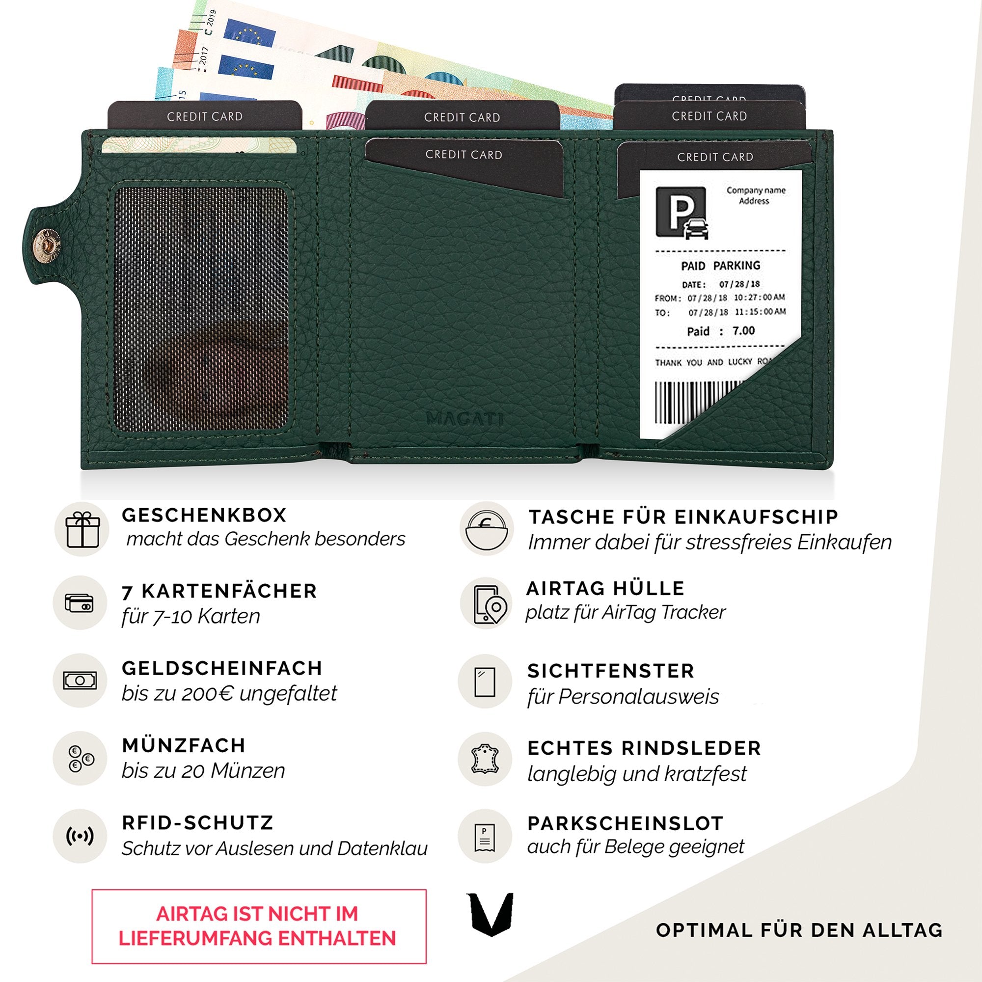 Slim Wallet il Santo mit AirTag Hülle - MAGATI