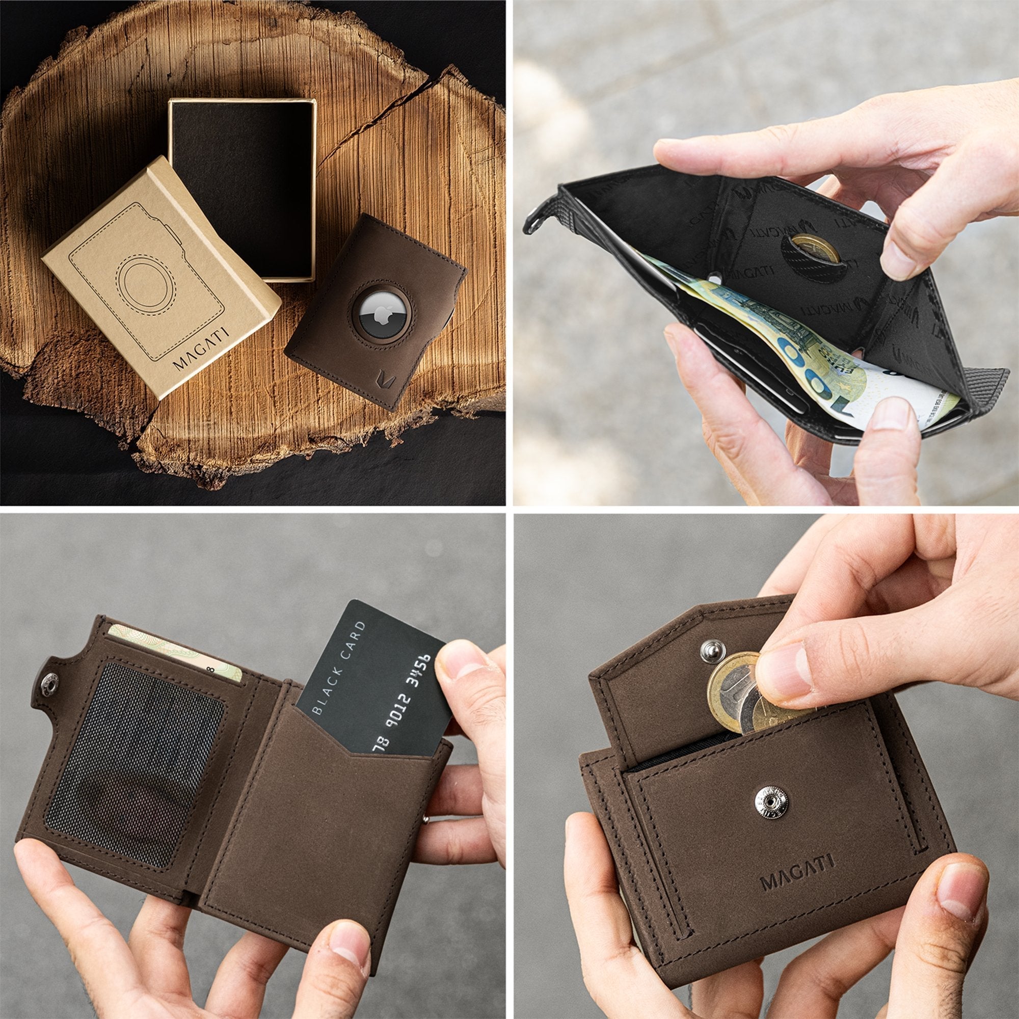 Slim Wallet il Santo mit AirTag Hülle - MAGATI