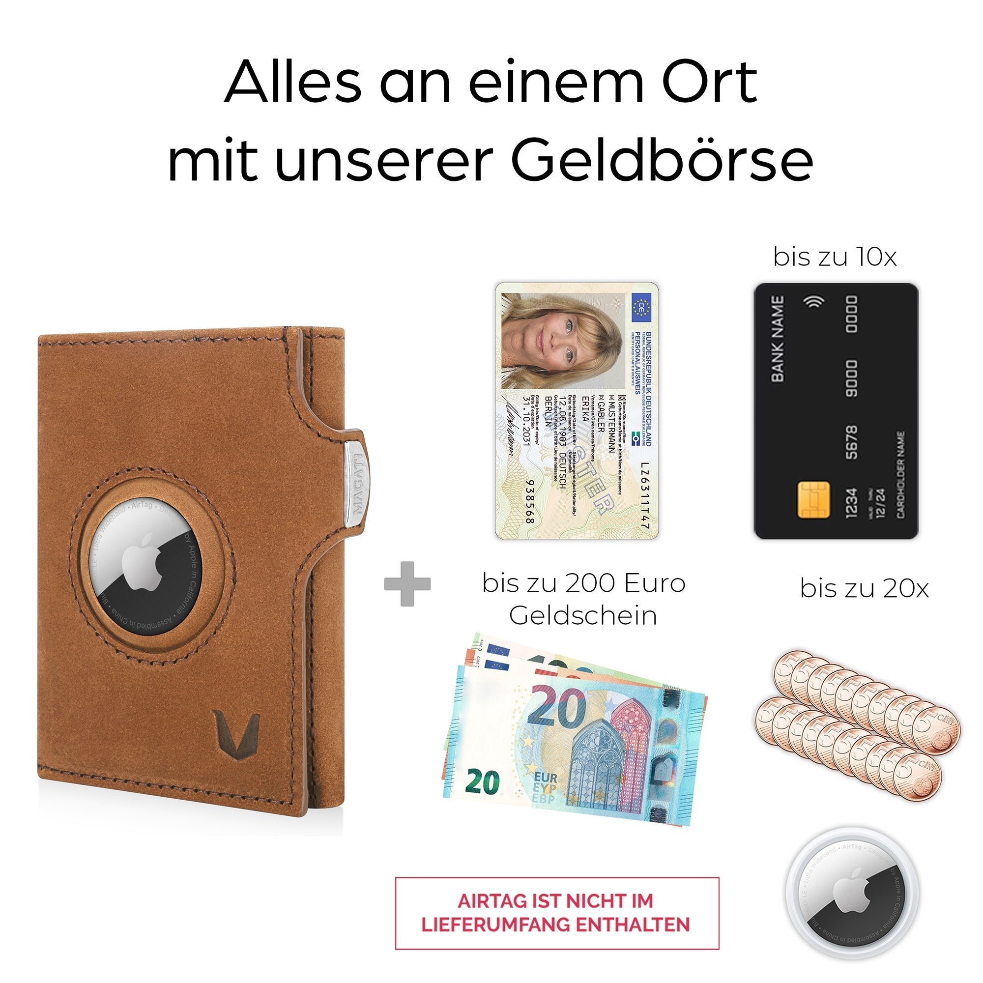 Slim Wallet il Santo mit AirTag Hülle - MAGATI