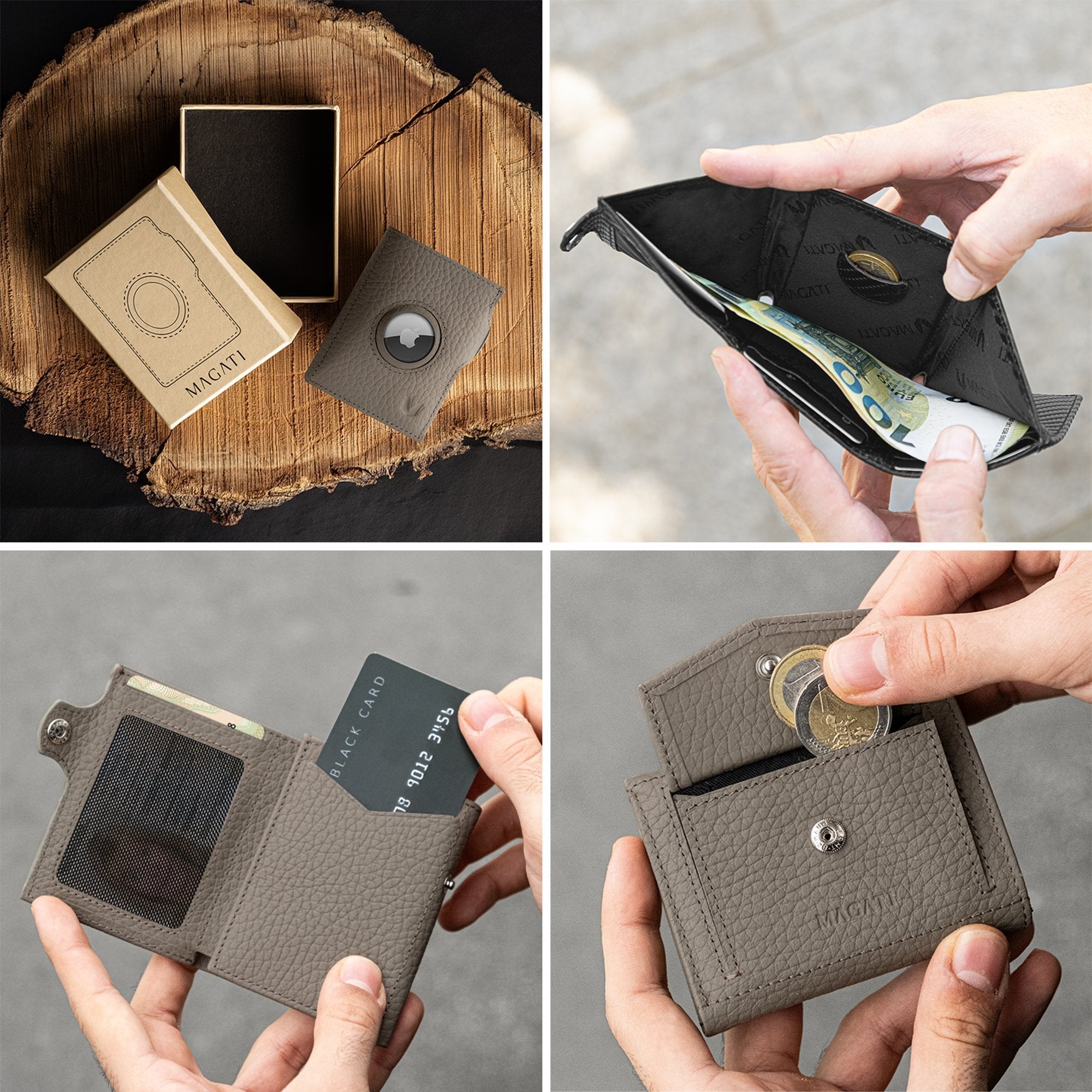 Slim Wallet il Santo mit AirTag Hülle - MAGATI