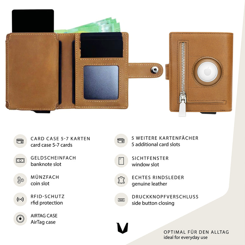 Slim Wallet NAGA with AirTag Case