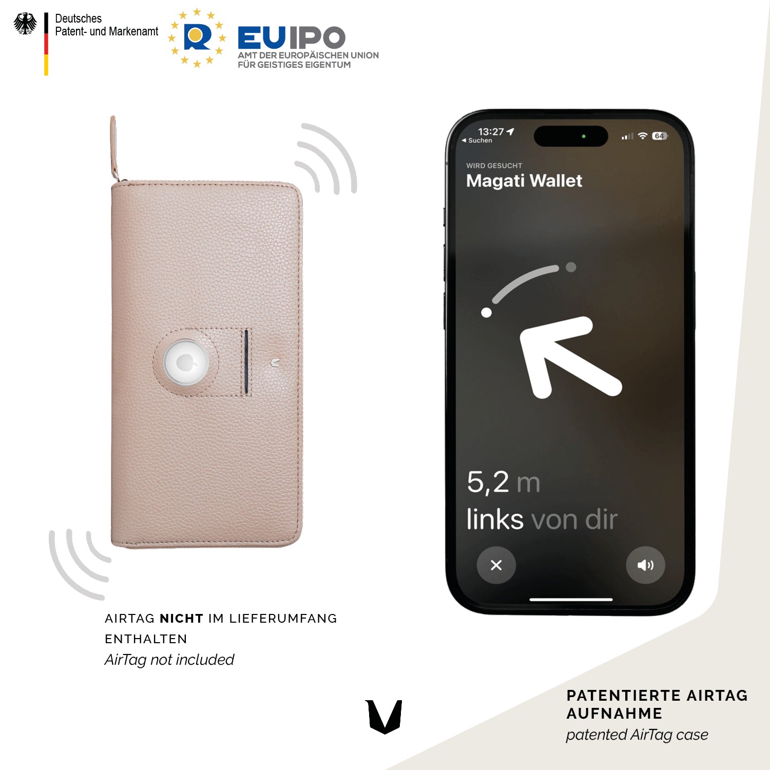 Lady Wallet NARI with AirTag Case