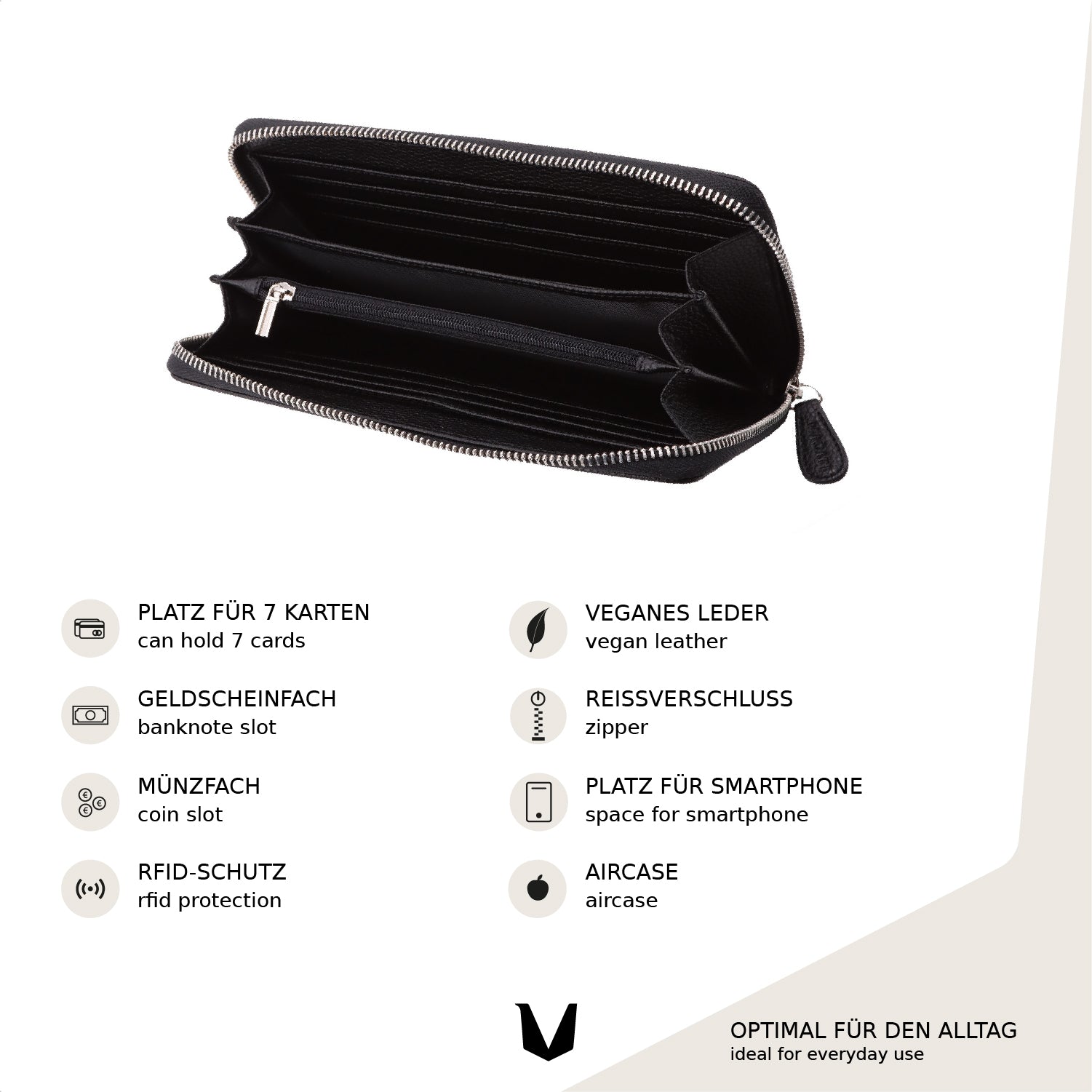 Lady Wallet NARI with AirTag Case