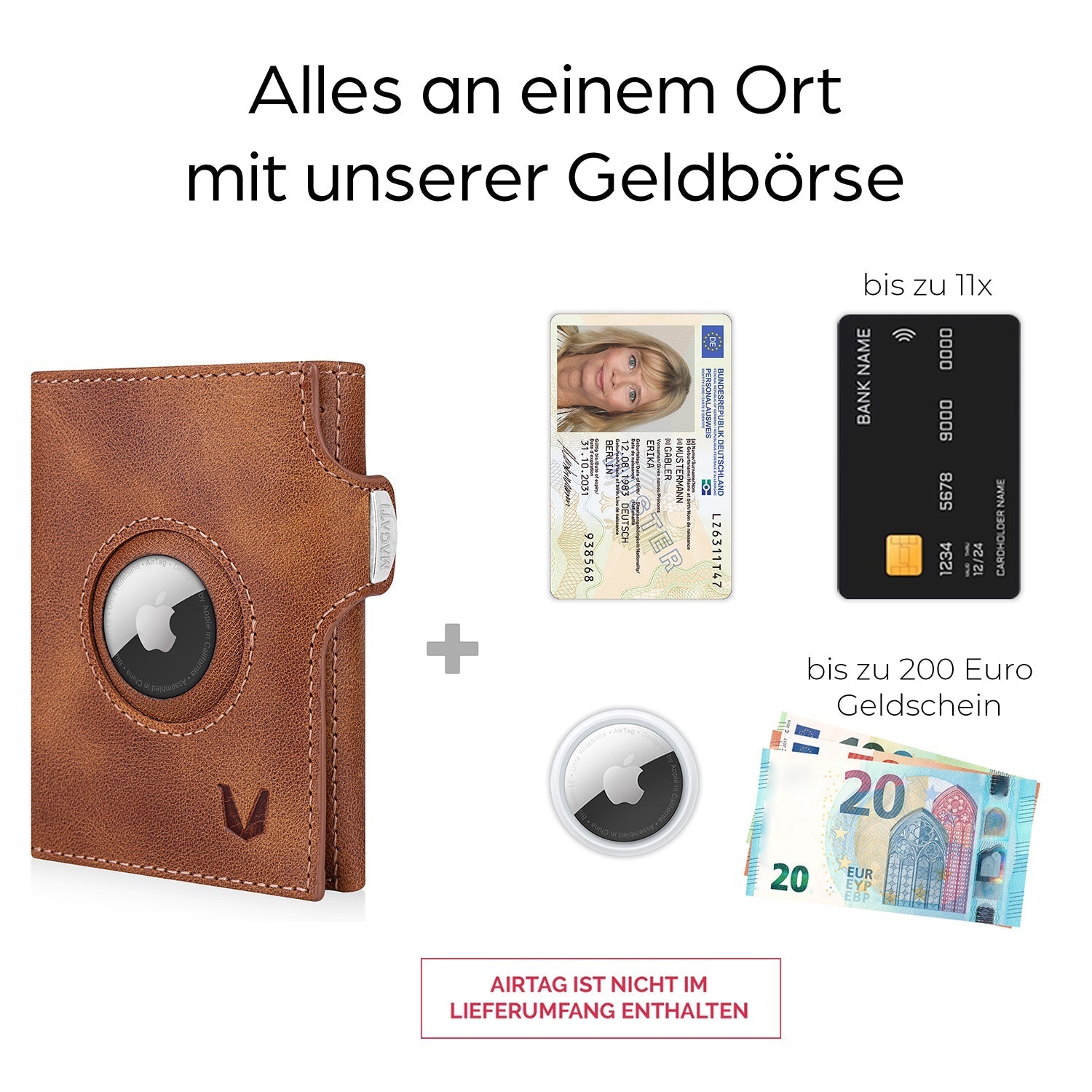 Slim Wallet il Santo mit AirTag Hülle - MAGATI
