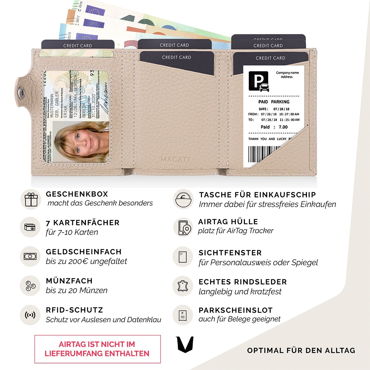 Trifold Wallet il Santo mit AirTag Hülle - MAGATI