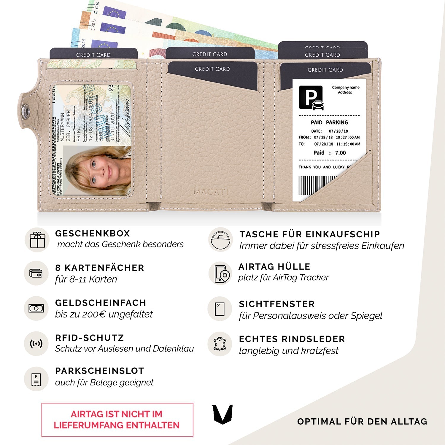 Slim Wallet il Santo mit AirTag Hülle - MAGATI
