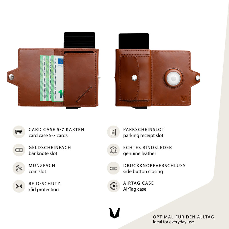 Slim Wallet ZANI with Airtag Case